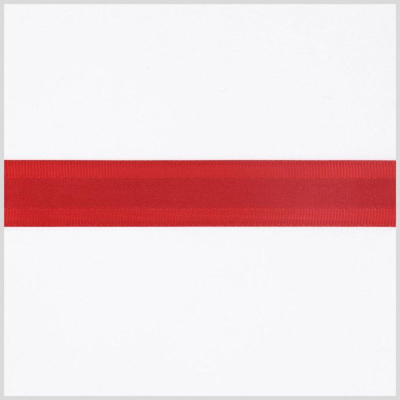 Grosgrain | 7/8" Red Satin Grosgrain Ribbon Grosgrain Grosgrain