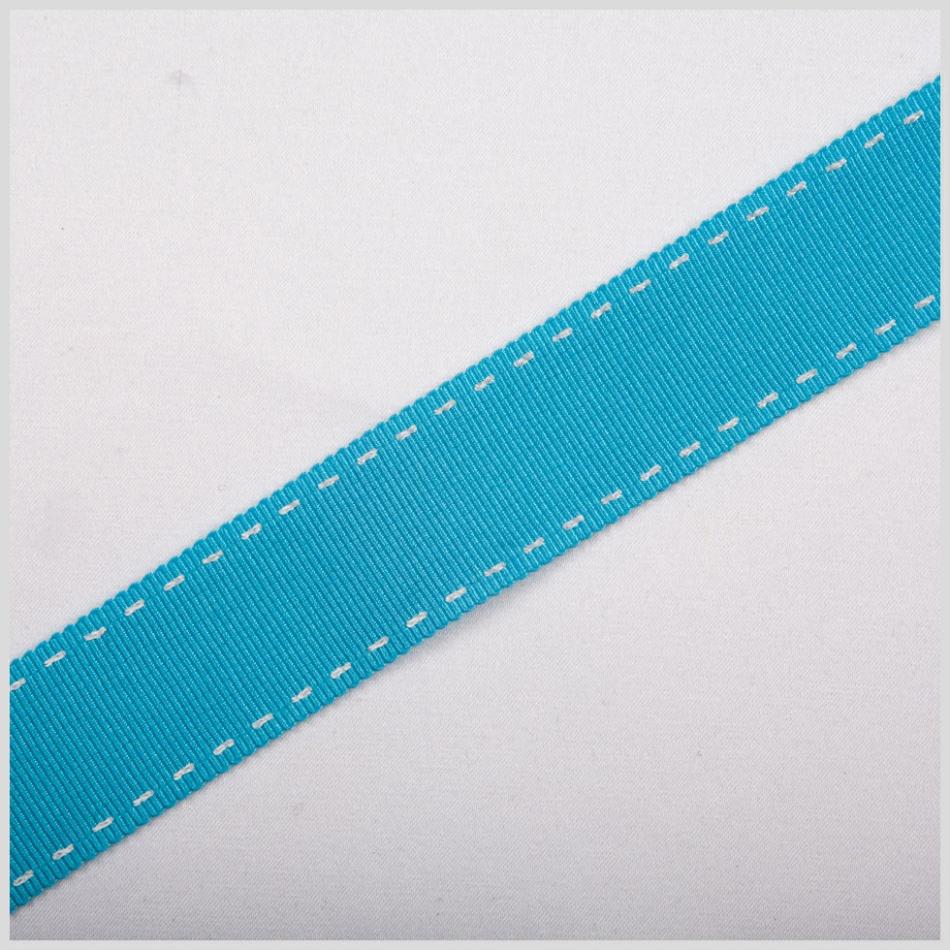 Grosgrain | 7/8" Turquoise Stitched Grosgrain Ribbon Grosgrain Grosgrain