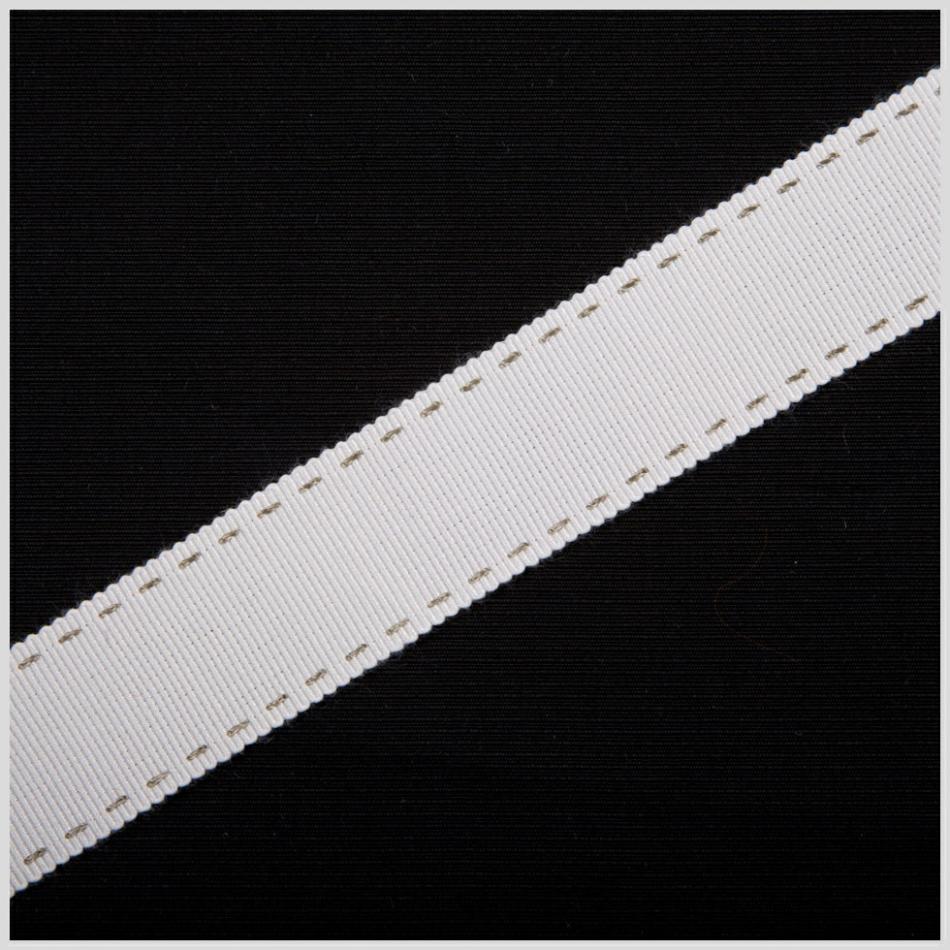 Grosgrain | 7/8" White Stitched Grosgrain Ribbon Grosgrain Grosgrain