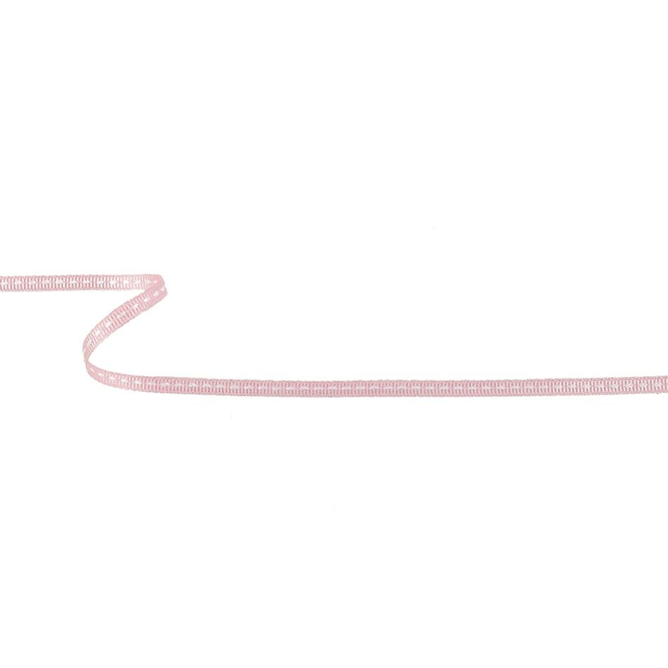 Grosgrain | Baby Pink Grosgrain Ribbon With Lucent White Stitching – 0.25" Grosgrain Grosgrain