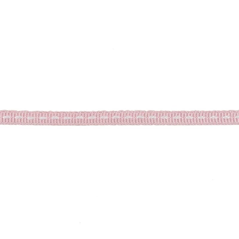 Grosgrain | Baby Pink Grosgrain Ribbon With Lucent White Stitching – 0.25" Grosgrain Grosgrain