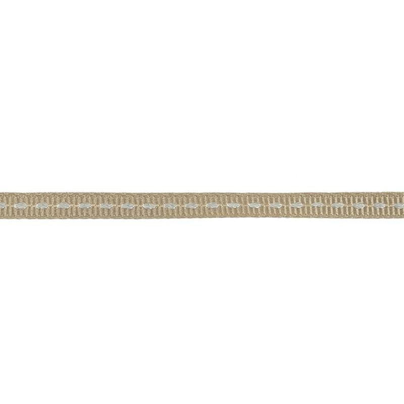 Grosgrain | Beige Grosgrain Ribbon With Lucent White Stitching – 0.25" Grosgrain Grosgrain