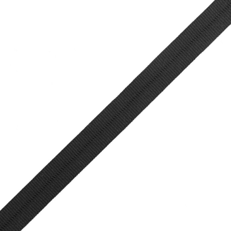 Grosgrain | Black Stretch Fold Over Grosgrain – 0.625" Grosgrain Black