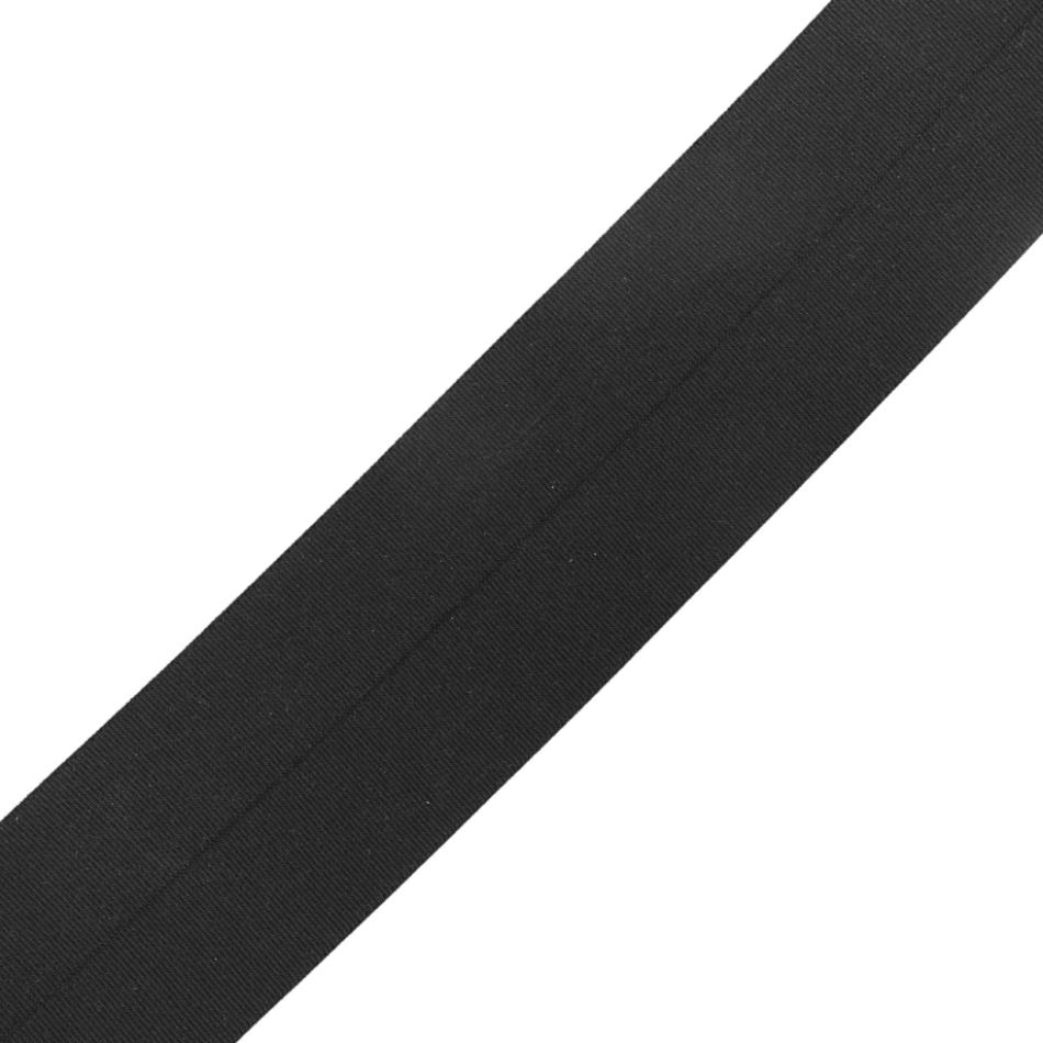 Grosgrain | Black Stretch Fold Over Grosgrain – 3.125" Grosgrain Black