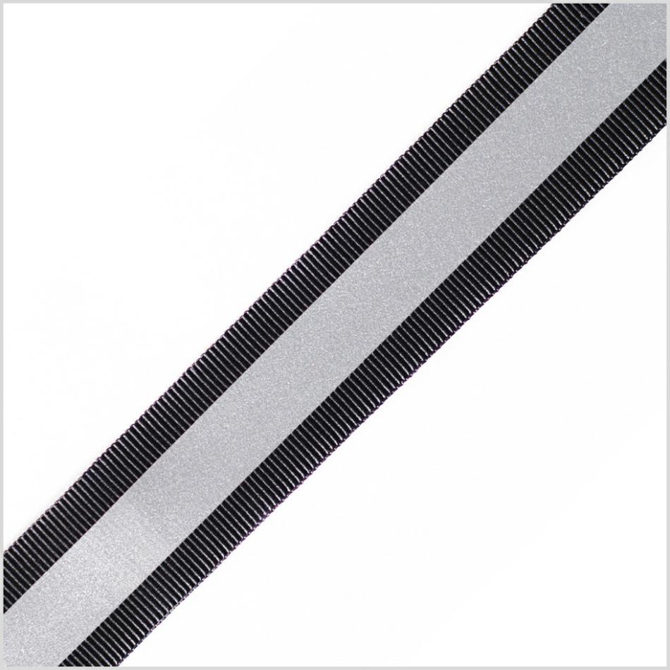 Grosgrain | Black/Silver Grosgrain Ribbon – 1" Grosgrain Black,Silver