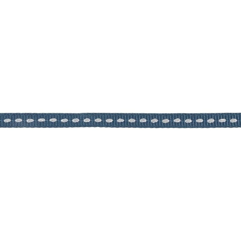 Grosgrain | Blue Horizon Grosgrain Ribbon With Lucent White Stitching – 0.25" Grosgrain Grosgrain