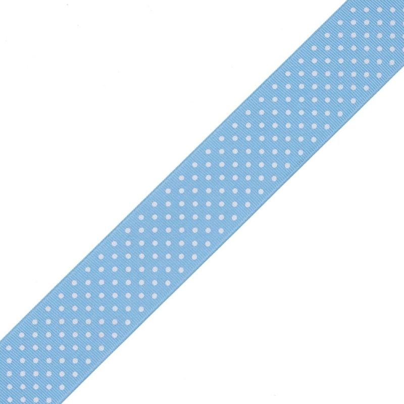 Grosgrain | Blue Polka Dot Grosgrain Ribbon Grosgrain Blue