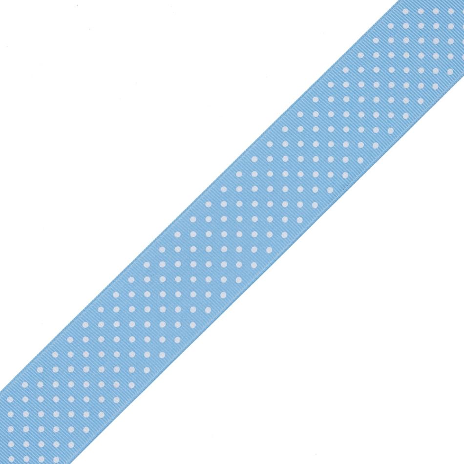 Grosgrain | Blue Polka Dot Grosgrain Ribbon Grosgrain Blue