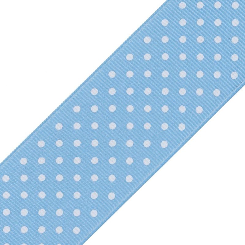 Grosgrain | Blue Polka Dot Grosgrain Ribbon Grosgrain Blue