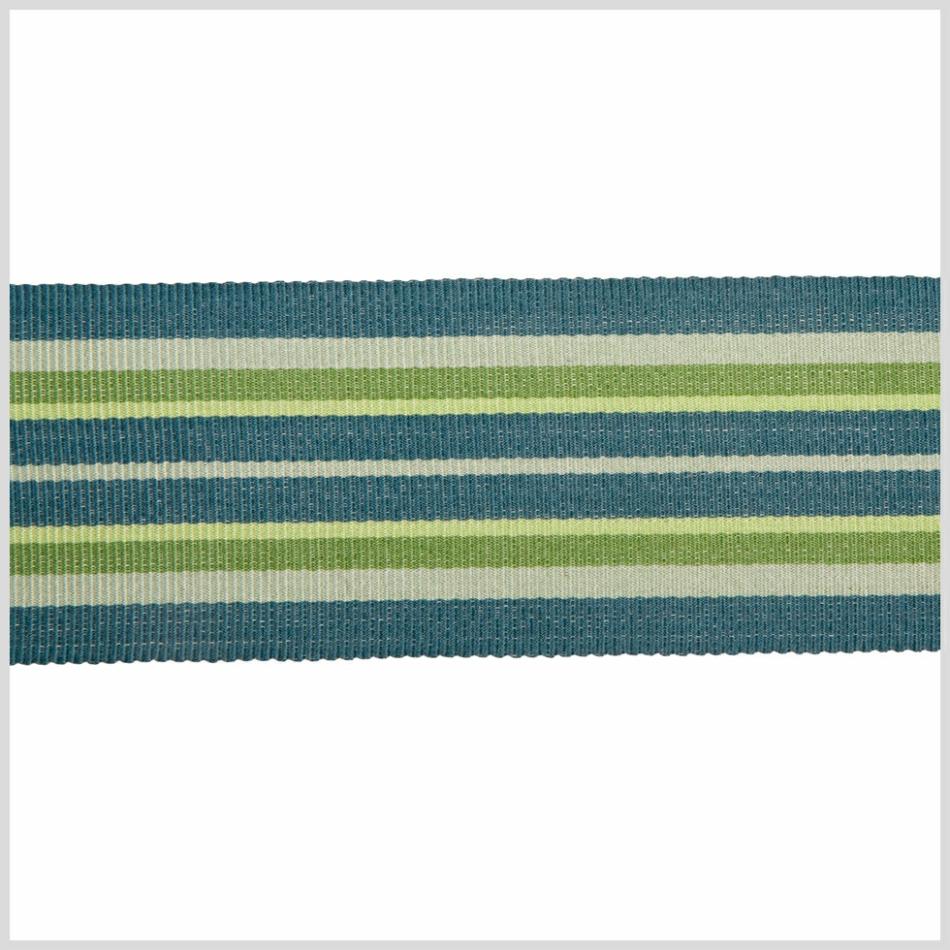 Grosgrain | Blue/Green Combo Striped Grosgrain Ribbon Grosgrain Blue,Green Combo