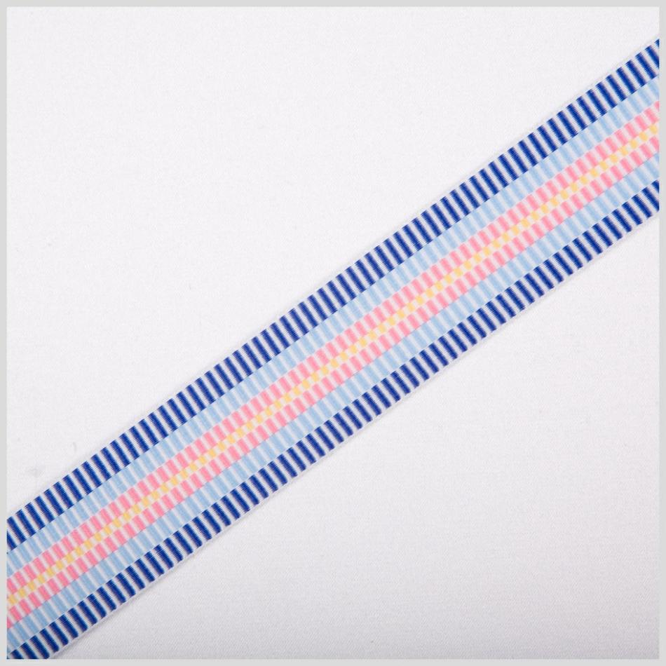 Grosgrain | Blue/Pink/Yellow Striped Grosgrain Ribbon Grosgrain Blue,Pink,Yellow