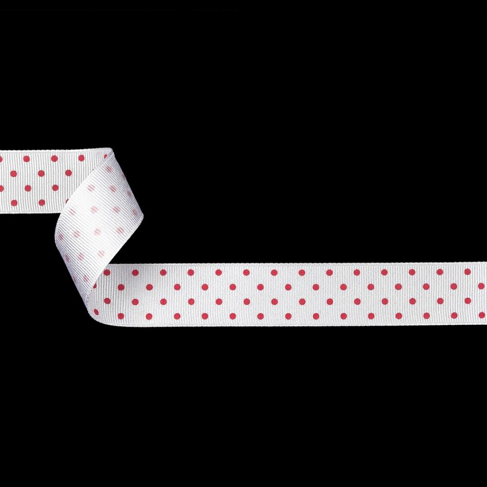 Grosgrain | Bright White And Fandango Pink Polka Dots Grosgrain Ribbon – 1" Grosgrain Bright White,Fandango Pink