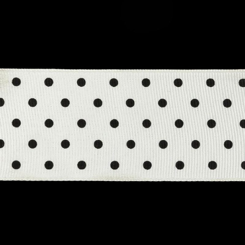 Grosgrain | Bright White And Moonless Night Polka Dots Grosgrain Ribbon – 1.625" Grosgrain Bright White,Moonless Night