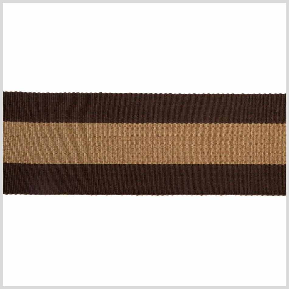 Grosgrain | Brown And Tan Striped Grosgrain Ribbon – 1.75" Grosgrain Brown,Tan