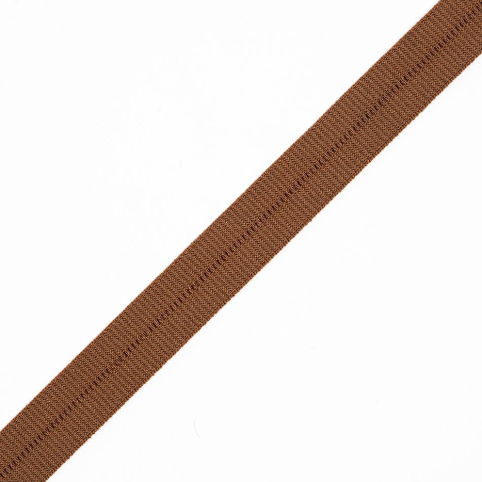 Grosgrain | Brown Stretch Fold Over Grosgrain – 0.625" Grosgrain Brown