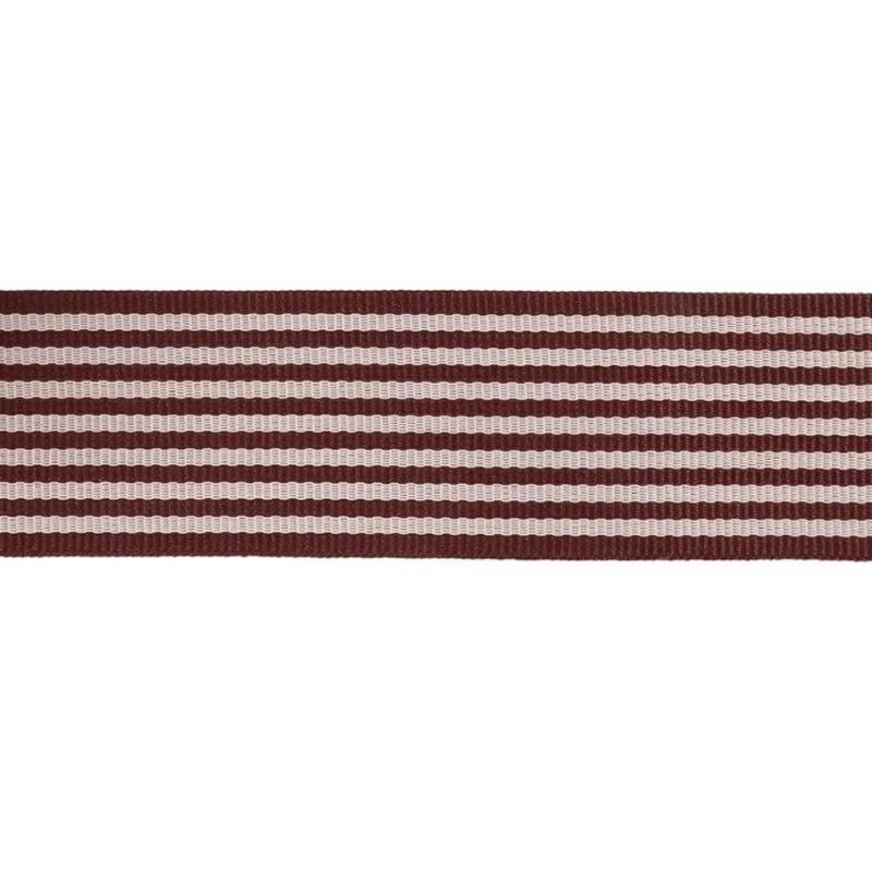 Grosgrain | Burgundy And Off White Striped Grosgrain Ribbon – 1" Grosgrain Grosgrain