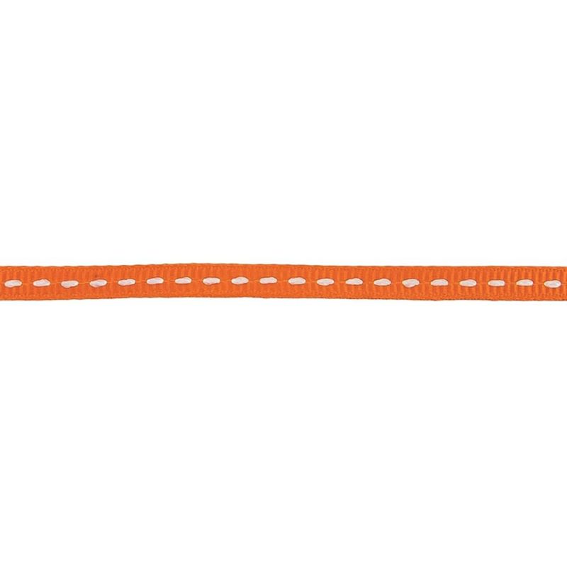 Grosgrain | Dragon Fire Grosgrain Ribbon With Lucent White Stitching – 0.25" Grosgrain Grosgrain