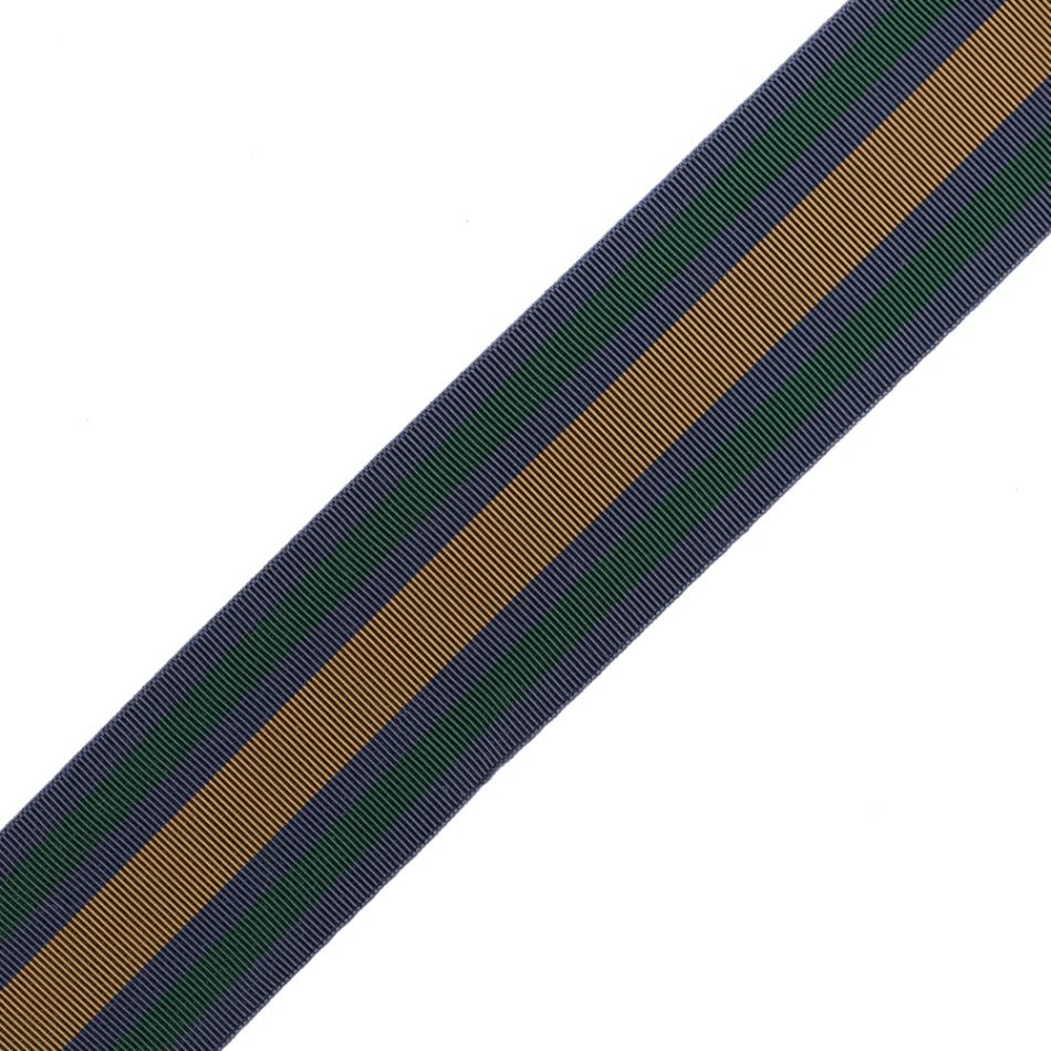 Grosgrain | Gray/Yellow/Green Striped Stretch Grosgrain Ribbon – 2" Grosgrain Gray,Yellow,Green