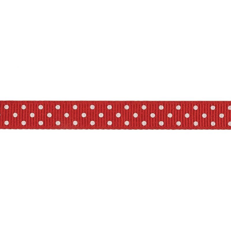 Grosgrain | High Risk Red And White Polka Dots Grosgrain Ribbon – 0.375" Grosgrain Grosgrain