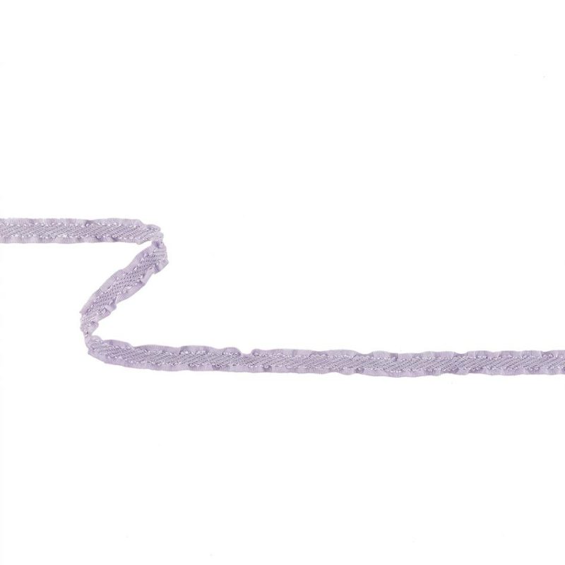 Grosgrain | Lavender Twill Ribbon With Ruffled Grosgrain Borders – 0.375" Grosgrain Grosgrain