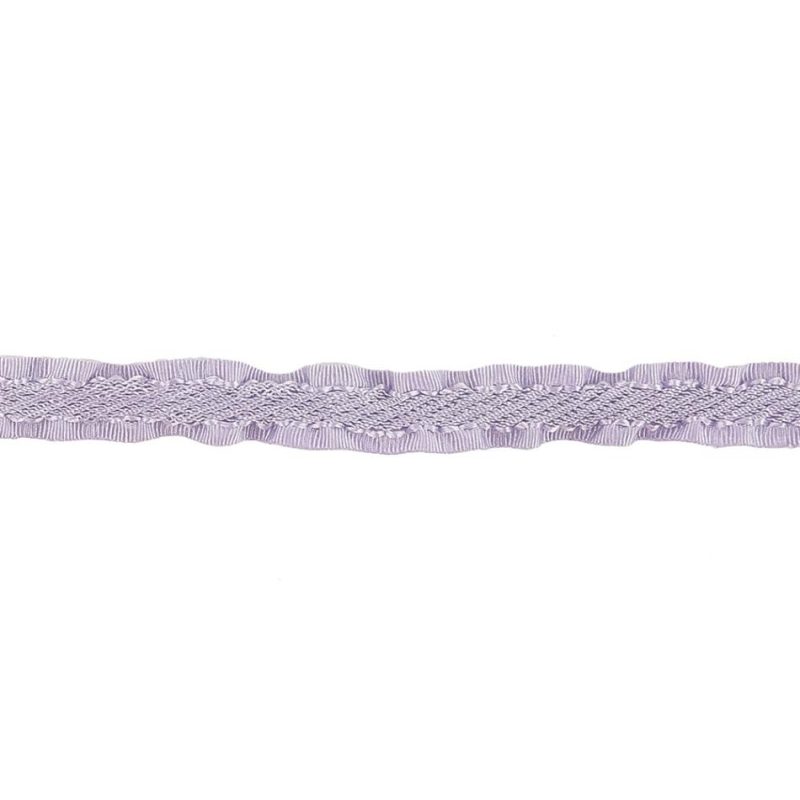 Grosgrain | Lavender Twill Ribbon With Ruffled Grosgrain Borders – 0.375" Grosgrain Grosgrain