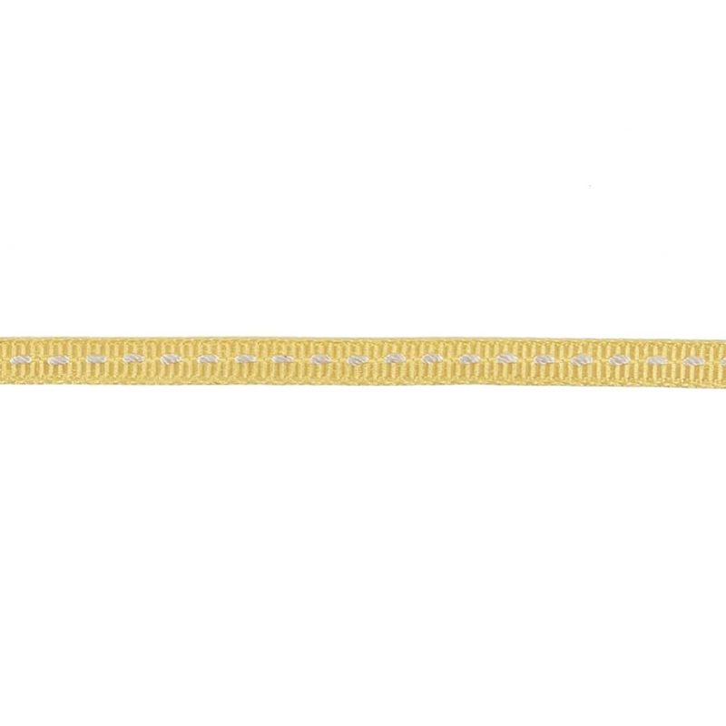 Grosgrain | Light Yellow Grosgrain Ribbon With Bright White Stitching – 0.25" Grosgrain Bright White