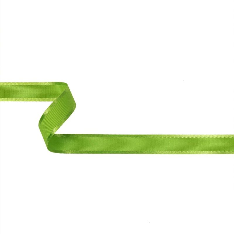 Grosgrain | Lime Satin-Edged Grosgrain Ribbon – 0.625" Grosgrain Grosgrain