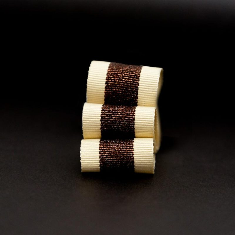 Grosgrain | Metallic Dark Copper And Tan Striped Grosgrain Ribbon – 1" Grosgrain Grosgrain