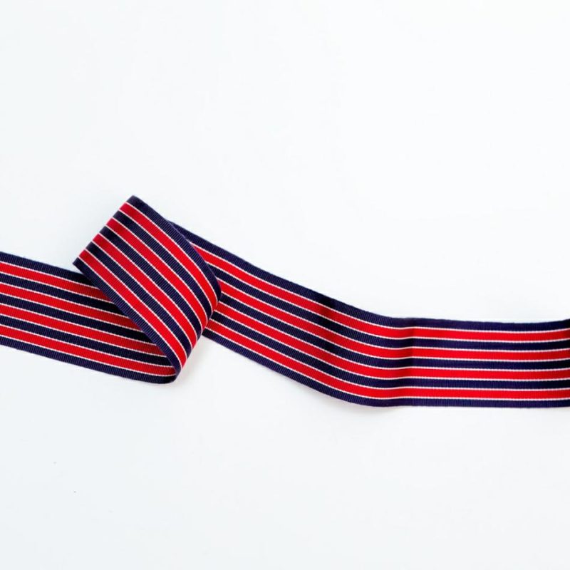 Grosgrain | Navy, Red And White Striped Grosgrain Ribbon – 1.625" Grosgrain Grosgrain