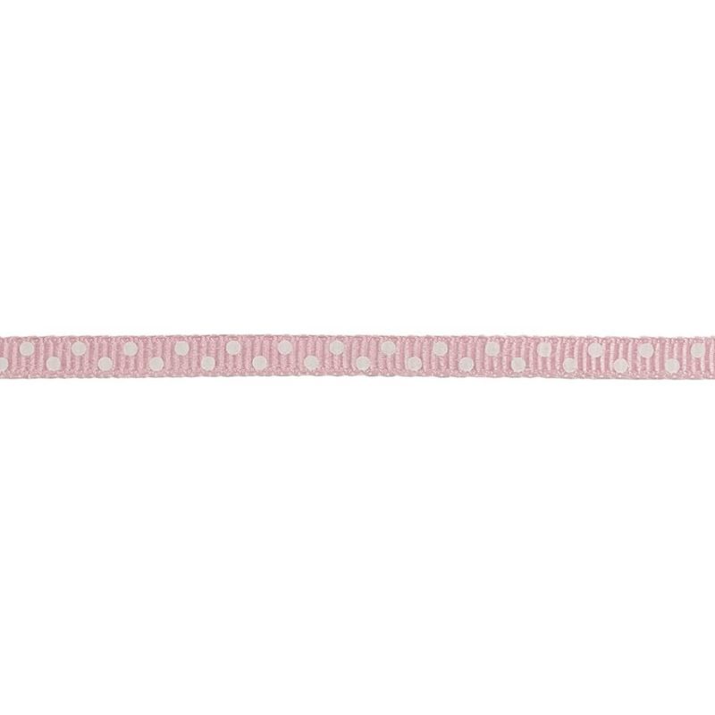 Grosgrain | Parfait Pink And White Polka Dots Grosgrain Ribbon – 0.25" Grosgrain Grosgrain