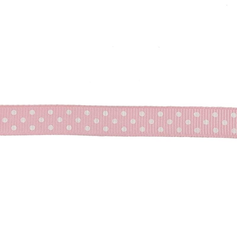 Grosgrain | Parfait Pink And White Polka Dots Grosgrain Ribbon – 0.375" Grosgrain Grosgrain