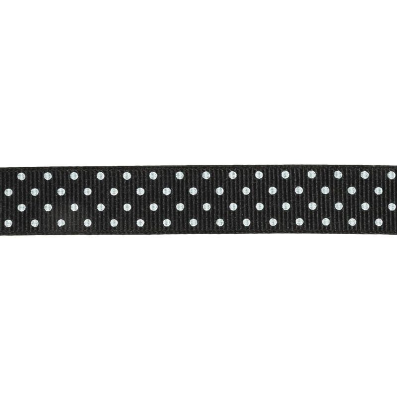 Grosgrain | Phantom And White Polka Dots Grosgrain Ribbon – 0.625" Grosgrain Grosgrain