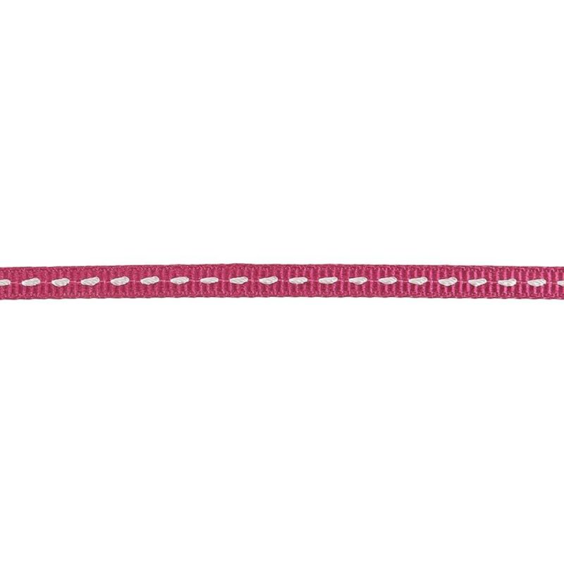 Grosgrain | Raspberry Rose Grosgrain Ribbon With Lucent White Stitching – 0.25" Grosgrain Grosgrain