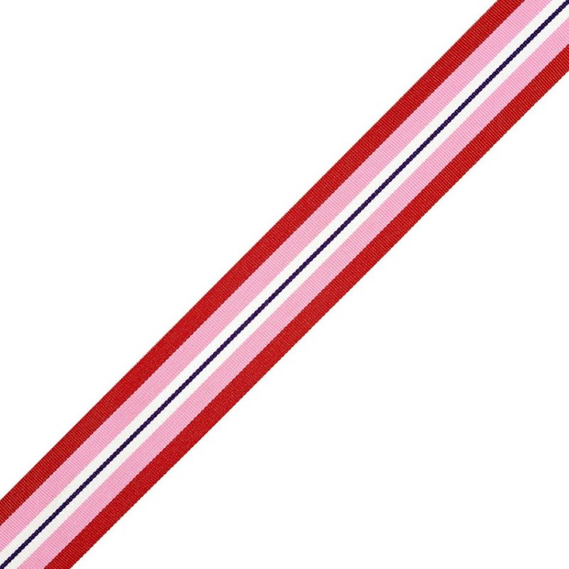 Grosgrain | Red, Pink And White Striped Ribbon – 1.5" Grosgrain Grosgrain