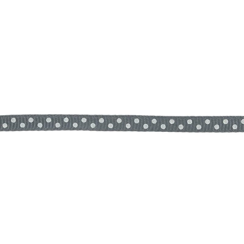 Grosgrain | Sedona Sage And White Polka Dots Grosgrain Ribbon – 0.25" Grosgrain Grosgrain