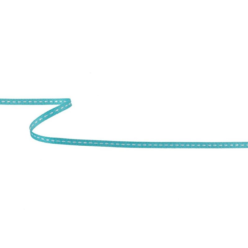 Grosgrain | Turquoise Grosgrain Ribbon With Bright White Stitching – 0.25" Grosgrain Bright White