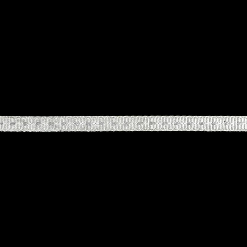 Grosgrain | White Grosgrain Ribbon With Lucent White Stitching – 0.25" Grosgrain Grosgrain