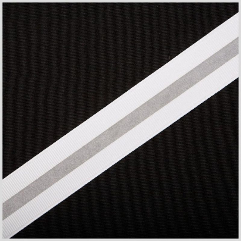 Grosgrain | White Reflective Grosgrain Ribbon Grosgrain Grosgrain