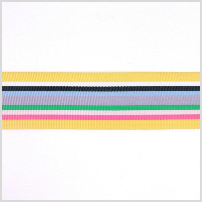 Grosgrain | Yellow Combo Striped Grosgrain Ribbon Grosgrain Grosgrain