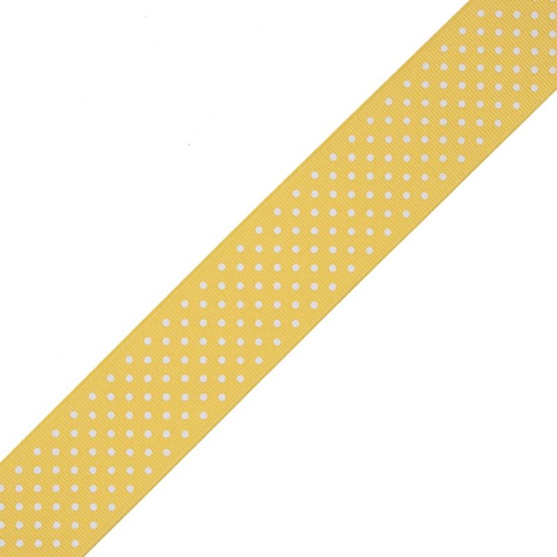 Grosgrain | Yellow Polka Dot Grosgrain Ribbon Grosgrain Grosgrain