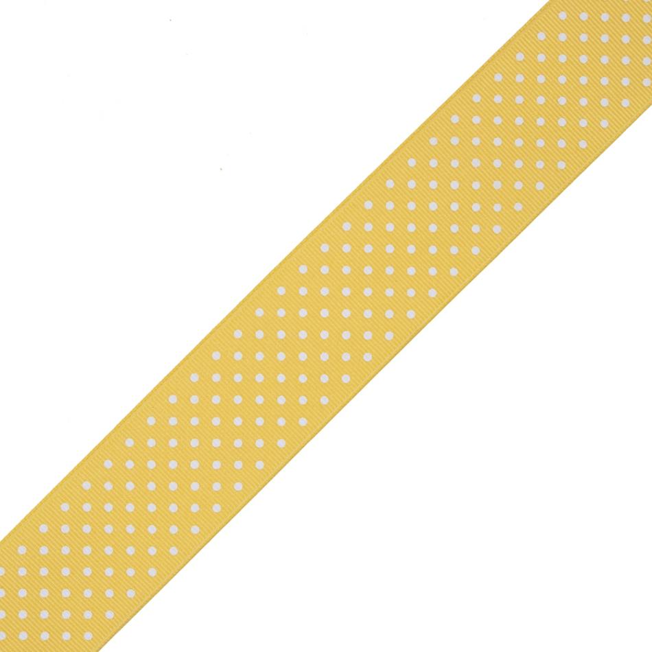 Grosgrain | Yellow Polka Dot Grosgrain Ribbon Grosgrain Grosgrain