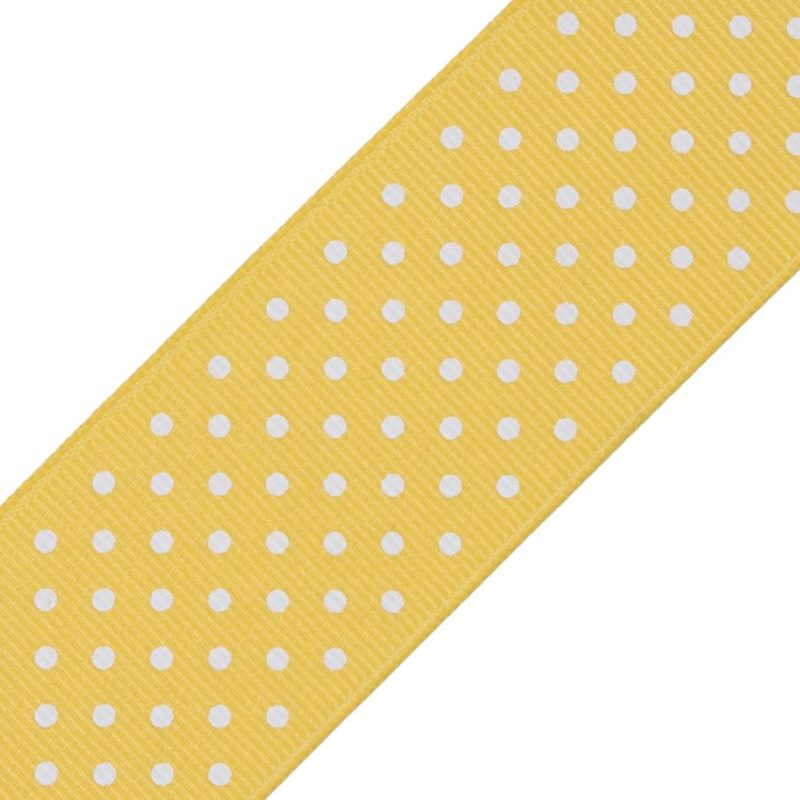 Grosgrain | Yellow Polka Dot Grosgrain Ribbon Grosgrain Grosgrain