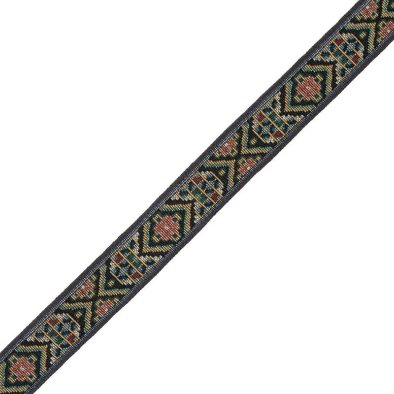 Jacquard | Brown And Yellow Tribal Jacquard Ribbon – 1.125" Jacquard Artisan's Gold