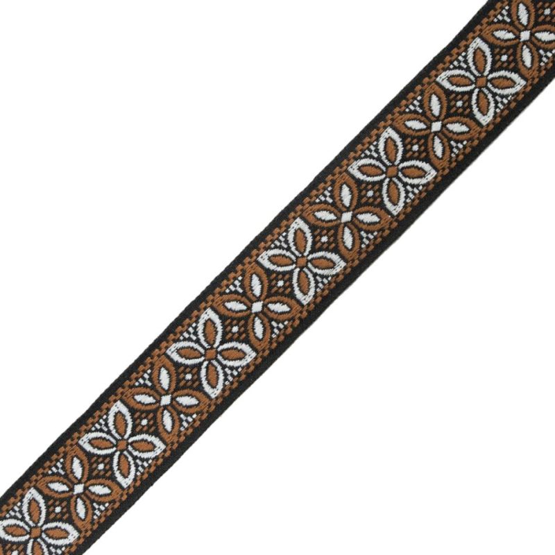 Jacquard | Brown, Black And White German Jacquard Ribbon – 1.375" Jacquard Jacquard