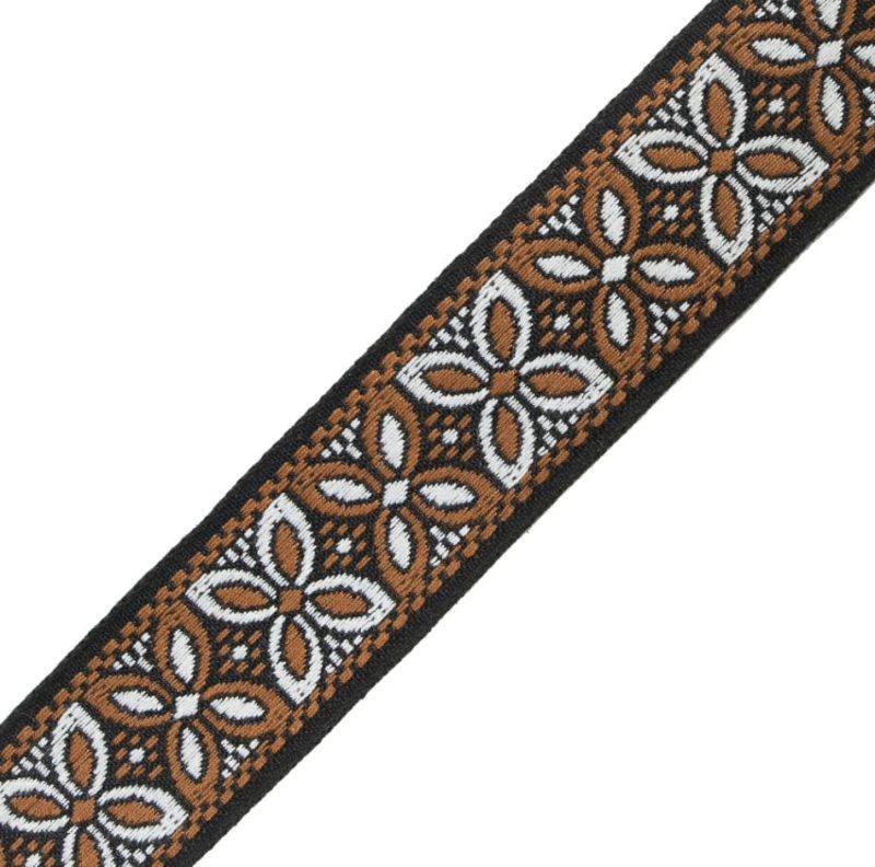 Jacquard | Brown, Black And White German Jacquard Ribbon – 1.375" Jacquard Jacquard