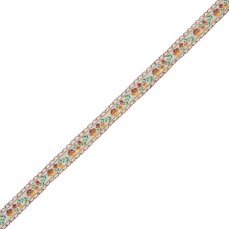 Jacquard | Brown Floral German Jacquard Ribbon – 0.5" Jacquard Jacquard