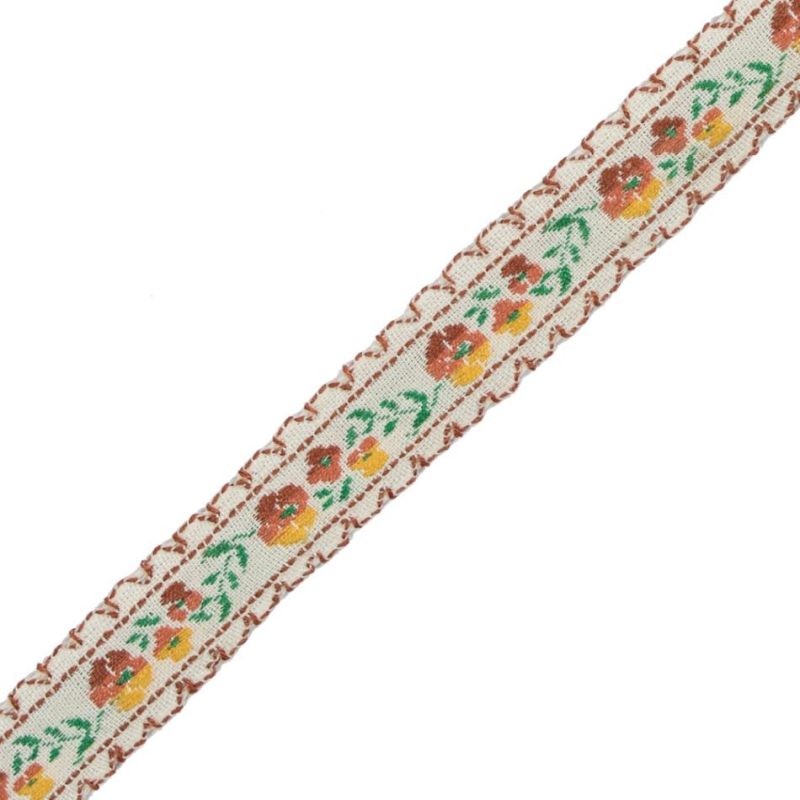 Jacquard | Brown Floral German Jacquard Ribbon – 0.5" Jacquard Jacquard