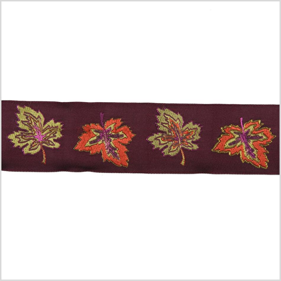 Jacquard | Burgundy French Jacquard Ribbon Jacquard Burgundy