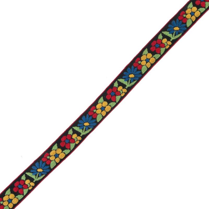 Jacquard | German Primary Color Floral Jacquard Ribbon – 0.75" Jacquard Jacquard