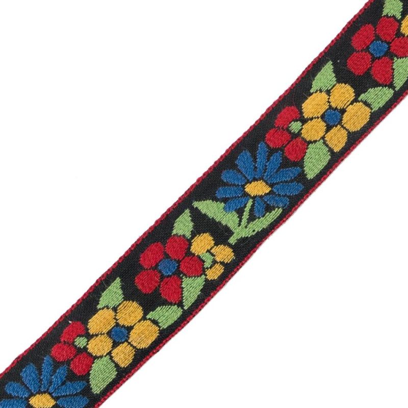 Jacquard | German Primary Color Floral Jacquard Ribbon – 0.75" Jacquard Jacquard